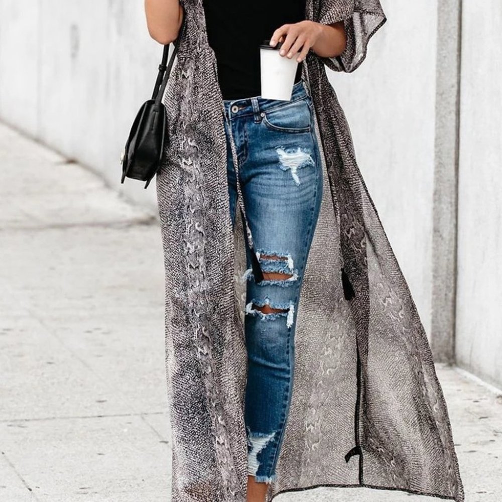 Snake Print Duster - Picture 4 of 7